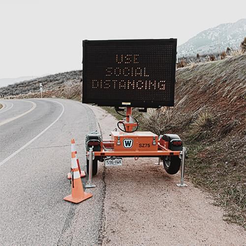 Social distancing sign board